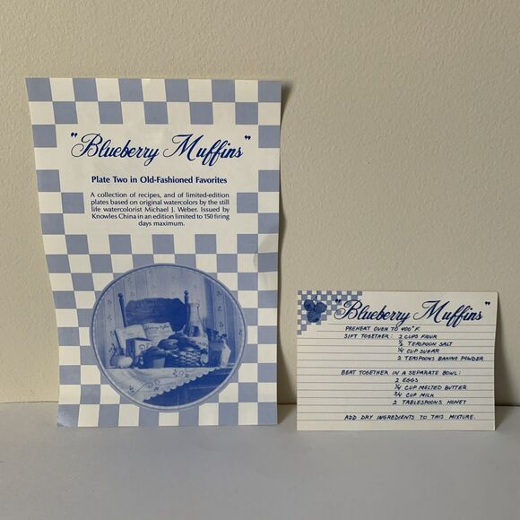 Knowles Blueberry Muffins Collector Plate Old-Fashioned Favorites #2 Weber - Picture 5 of 12